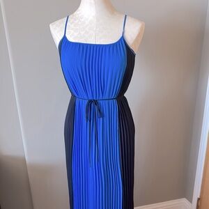 Banana Republic Blue Pleated Maxi Slip Dress for Cocktail